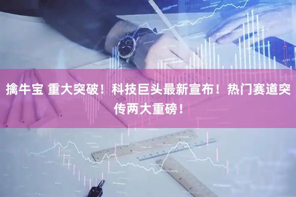 擒牛宝 重大突破！科技巨头最新宣布！热门赛道突传两大重磅！