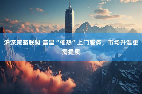 沪深策略联盟 高温“催热”上门服务，市场升温更需提质